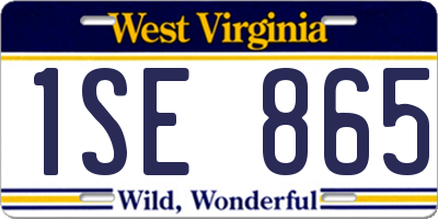 WV license plate 1SE865