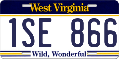 WV license plate 1SE866