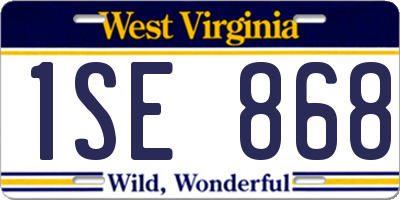 WV license plate 1SE868