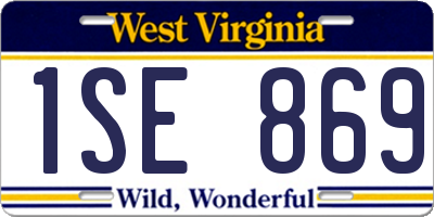 WV license plate 1SE869