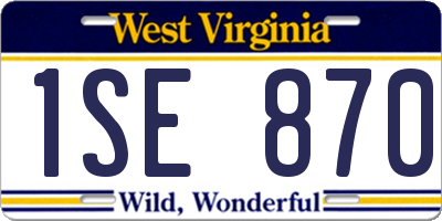 WV license plate 1SE870