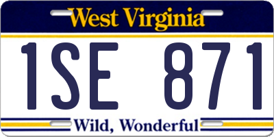 WV license plate 1SE871