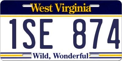 WV license plate 1SE874