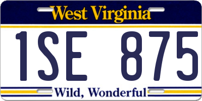 WV license plate 1SE875