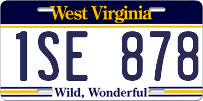 WV license plate 1SE878