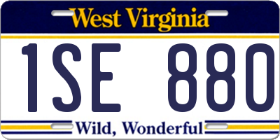 WV license plate 1SE880
