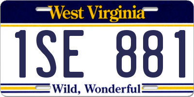 WV license plate 1SE881
