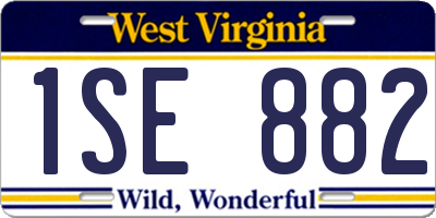 WV license plate 1SE882