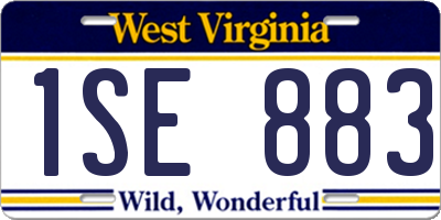 WV license plate 1SE883