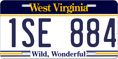 WV license plate 1SE884