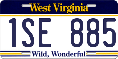 WV license plate 1SE885