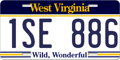WV license plate 1SE886