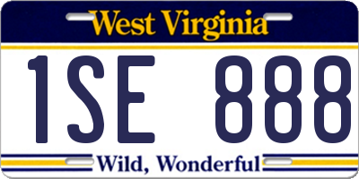 WV license plate 1SE888