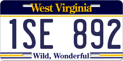 WV license plate 1SE892
