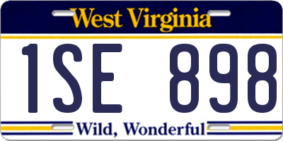 WV license plate 1SE898