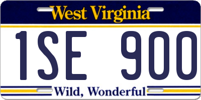 WV license plate 1SE900