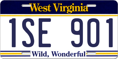 WV license plate 1SE901