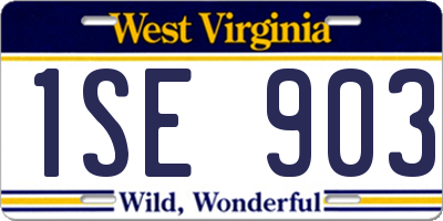 WV license plate 1SE903