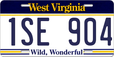 WV license plate 1SE904