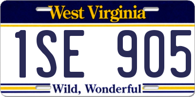 WV license plate 1SE905