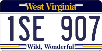 WV license plate 1SE907