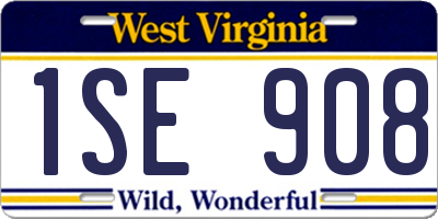 WV license plate 1SE908
