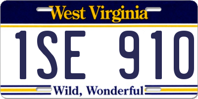 WV license plate 1SE910