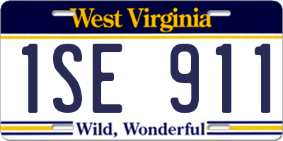 WV license plate 1SE911