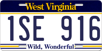 WV license plate 1SE916