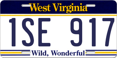 WV license plate 1SE917