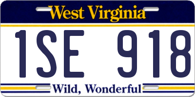 WV license plate 1SE918