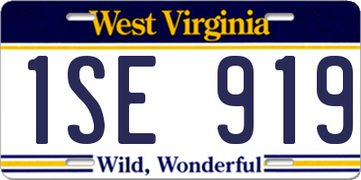 WV license plate 1SE919