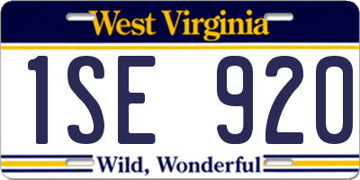 WV license plate 1SE920