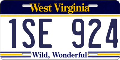WV license plate 1SE924