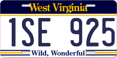 WV license plate 1SE925