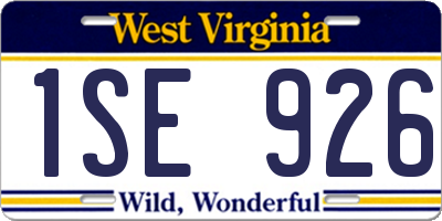 WV license plate 1SE926
