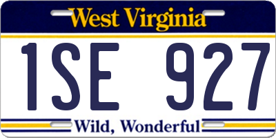 WV license plate 1SE927