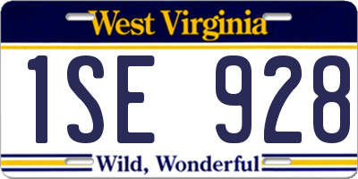 WV license plate 1SE928