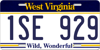WV license plate 1SE929