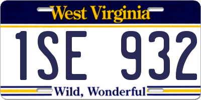 WV license plate 1SE932