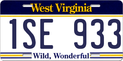 WV license plate 1SE933
