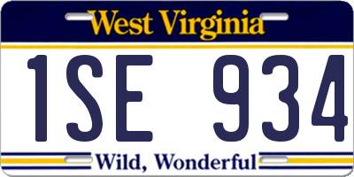 WV license plate 1SE934