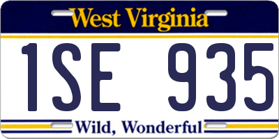 WV license plate 1SE935