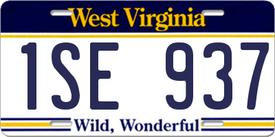 WV license plate 1SE937