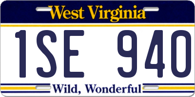 WV license plate 1SE940