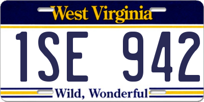 WV license plate 1SE942