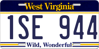 WV license plate 1SE944