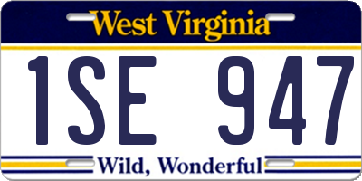 WV license plate 1SE947