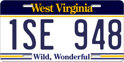 WV license plate 1SE948