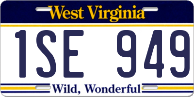 WV license plate 1SE949